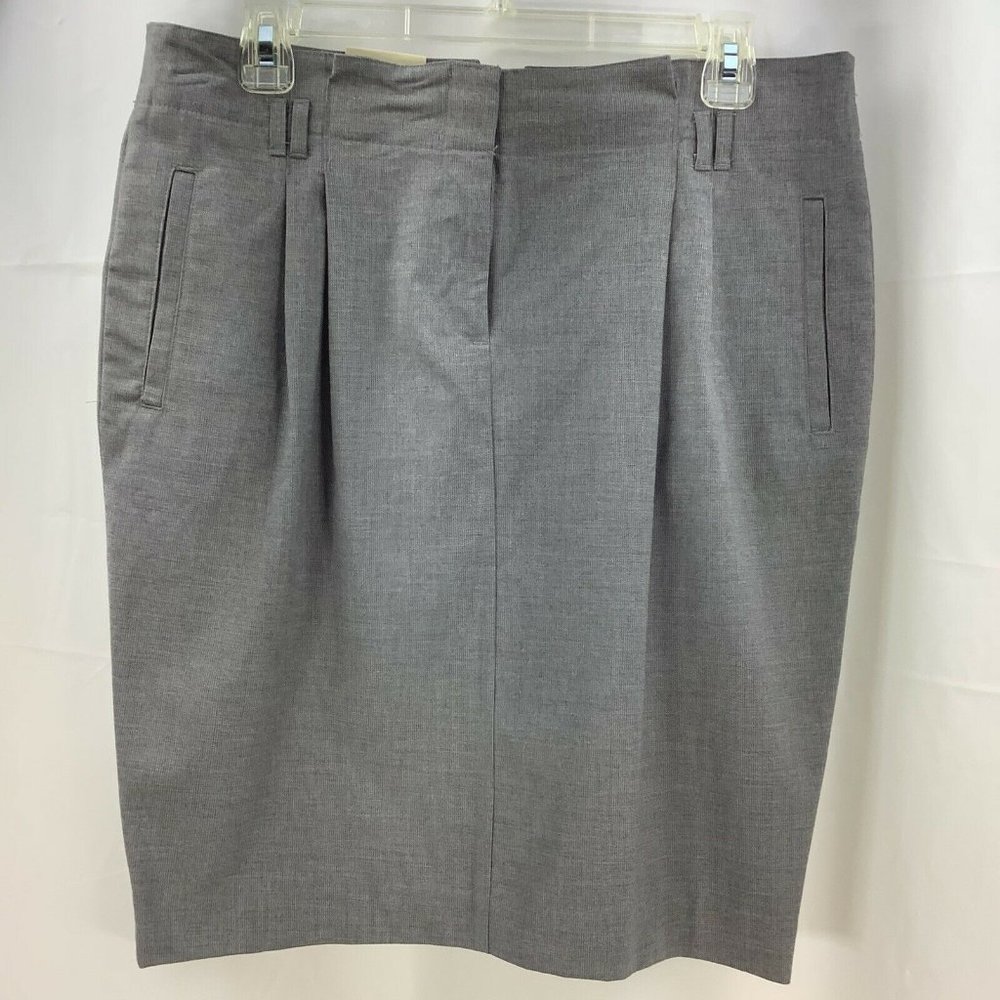 OLD NAVY Skirt Women's Size 8 Gray Pinstripe Length 22" Pockets